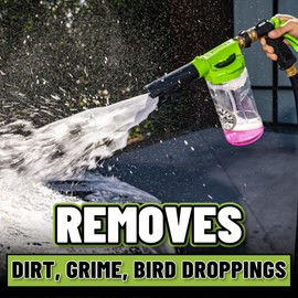Chemical Guys Foam Blaster 6 Foam Car Wash Gun and Chenille Premium Scratch-Free Microfiber Wash Mitt, Lime Green - (Car Wash Foamer Connects to Any Garden Hose) EQP365 (2 Items)