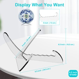 Boloyo "X Shape Acrylic Bowl Display Stand, 6.5 Inch 1PC Clear Acrylic Bowl Plate Platter Dish China Porcelain Display Holder Easel Base for Home Kitchen School Art Display