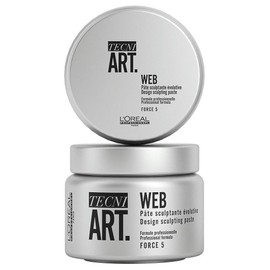 L'Oréal Professionnel Paris Tecni.ART Web Paste, Styling Paste, Hair Wax, Hold Factor 5 of 6, Clay with Strong Hold, Fixes Any Hairstyle, Long-Lasting Textured Paste with Ultra Long Hold, 150 ml