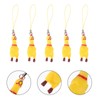 WRITWAA 5Pcs Screaming Chicken Keychain, Mini Funny Yellow Squeaking Chicken