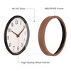 Topkey 12 Inch Round Silent Wall Clock with Wooden Hour