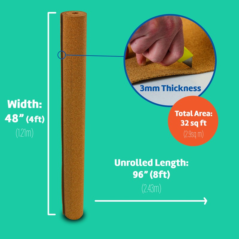 Flipside Products Cork Roll 4' x 8' x 3MM -