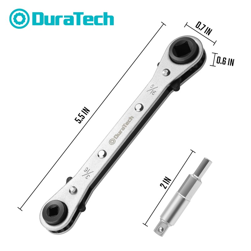 DURATECH 4 IN 1 HVAC Service Wrench, 3/16", 1/4", 5/16",