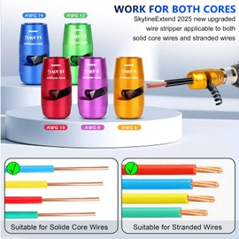 Wire Stripper for Drill, 2025 New Upgrade for 14/12/10/8/6 AWG Gauge Wire Twister Tool, Auto Electric Wire Stripper Tool for Drill, Drill Wire Stripper for Cable Stripping and Twisting