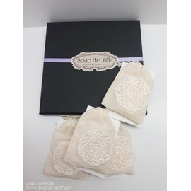 Soap de Villa Mini Goats Milk Soap x 4 gift pack, Australian Made, White or Black gift box