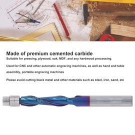 Spiral Flush Trim Router Bit, 1/4 Inch Shank Solid Carbide Trim Bit Sturdy Flush Trim Bit Wear Resistant Compression Spiral Flush Trim Router Bit for Woodworking Furniture