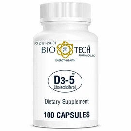 Biotech Vitamin D3 5 Cholecalciferol 5000IU Bone & Joint Support 100ct 2 Pack