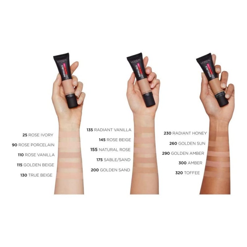 3 x New L'Oreal Infallible 24H Matte Cover Foundation 30ml