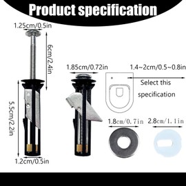 4 Pack Toilet Seat Fittings, Heavy Duty Toilet Seat Fastener Bolt Kit, Moisture-Proof and Anti-Corrosive, Sturdy and Durable