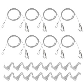 Axigundaone 8 Pcs Adjustable Picture Hanging Wire, 39.3 x 0.059 Inch Pictures Hanging Wire with Hook, Stainless Steel Picture Wires for Mirrors, Light Lamp