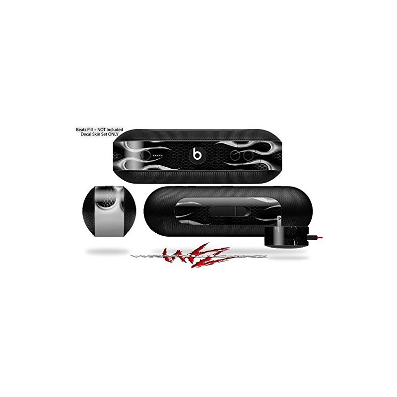 Metal Flames Chrome Decal Style Skin - fits Beats Pill