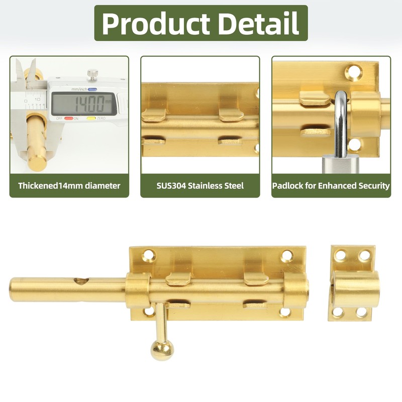 Alise Slide Lock SUS304 Stainless Steel Gate Latch, Slide Bolt