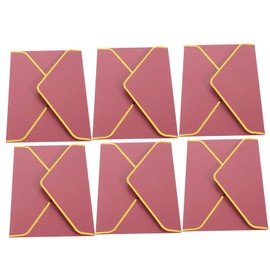 DOITOOL 1set Vintage Gold Foil Envelopes for Invitations Wedding and Greeting Cards Elegant Design Smooth Texture for Special Occasions Thank You Notes and Celebrations 6pcs