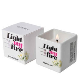 LOVE TO LOVE Light My Fire, Massagekerze, Mit Sheabutter und Jojobaöl, Anregende Duftvariationen, Monoi, 80 ml