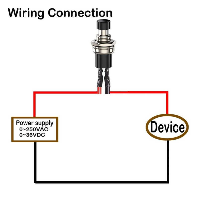 Gebildet 12pcs 7mm 3V-6V-12V-24V-230V/1A Prewired Mini Momentary Push Button,SPST Nomal