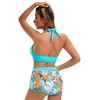 Traje de baño de dos piezas para mujer, floral, tropical,