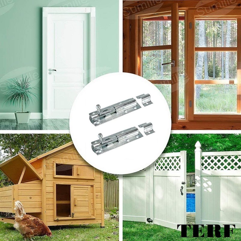 TERF® Heavy Duty Galvanised Tower Door Bolt Barrel Slide Lock