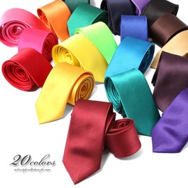M.H.A.style Narrow Tie 20631, Solid, Simple, 20 Colors Available -
