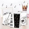 JOINFANXIN 8 Pcs Musical Note Mini Spiral Notebook, Black and