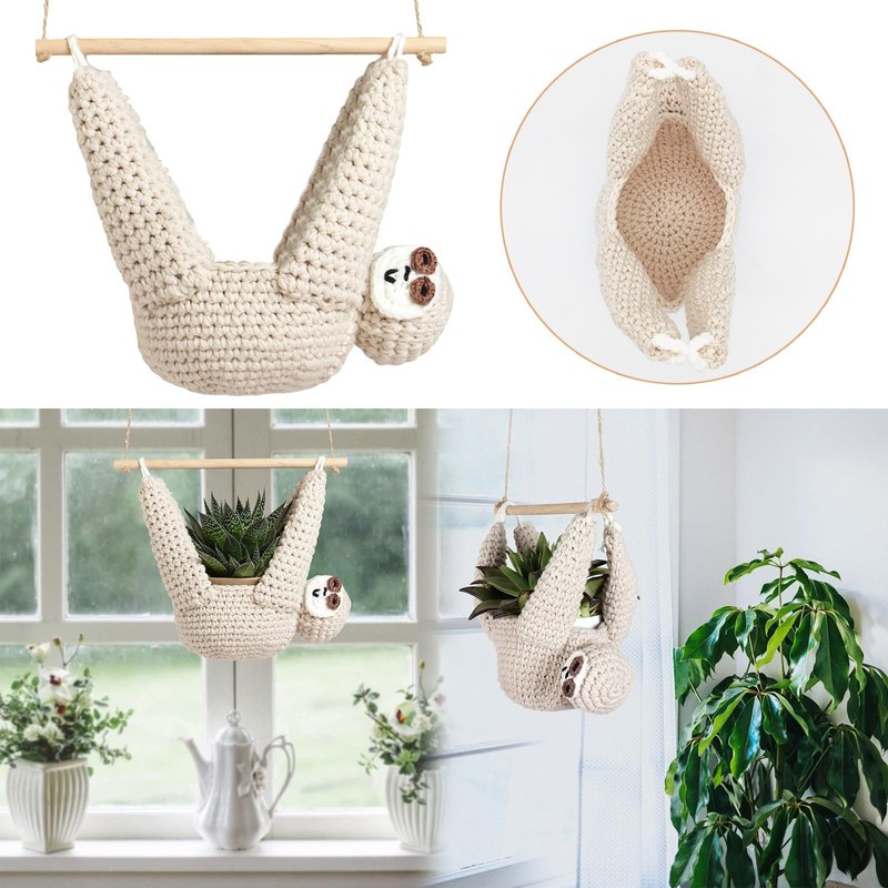 QUINTRA Flower Pots Sloth Gift, Sloth Hook, Suitable for Succulent