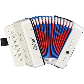 Eastar Piano Accordion 10 Keys Beginner Set, Musical Instrument, White