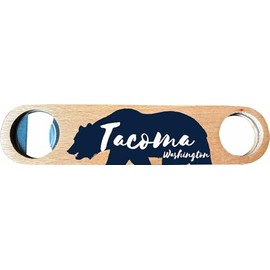 Tacoma Washington Wooden Bottle Opener Souvenir Bear Camping Design 2-Pack