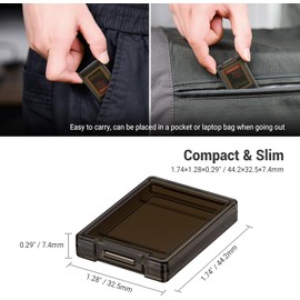 KIWIFOTOS 12 Pack CFexpress Type-B/XQD Memory Card Case Translucent Black Plastic Storage CFB Anti-Shock Card Holder