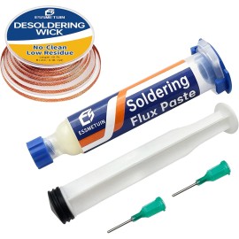 Essmetuin Desoldering Wick and Soldering Flux Paste for Electronics Repair, No Clean...