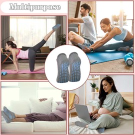 ELUTONG Pilates Socks with Grips for Women 1-3 Pairs Yoga Barre Ballet Dance Non Slip Crew Socks at Home Hospital