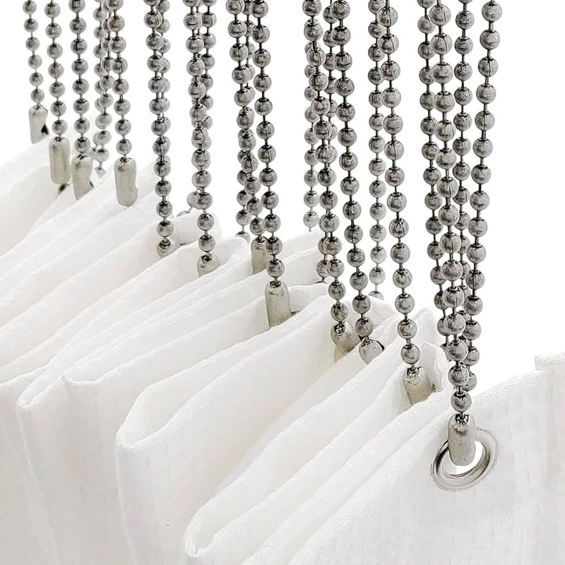 Black Nickel Shower Curtain Hooks, 27 Inch Ball Chain Design,