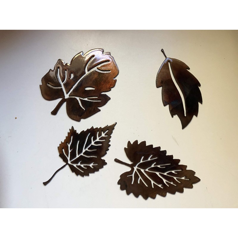 Metal Wall Art Leafs (4) Small Copper/Bronze Plated