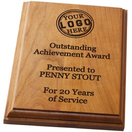 Solid Cherry Award and Recognition Plaque. Great for Retirement, Corporate Awards and Sporting Events. (6 x 8")