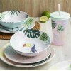 Zak Designs 16-Piece Color-Changing Tumbler Melamine Plate Bowl Dinnerware Set