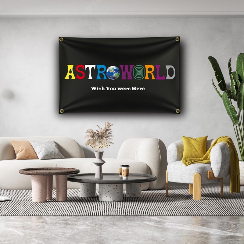 Astroworld Flag 3x5 Ft New UV Resistance Fading satin Four