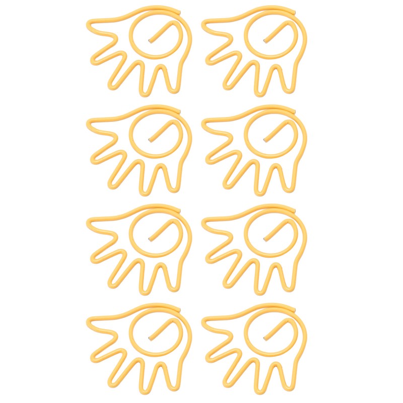 100Pcs Paper Clip Metal Hand Shaped Design Rustproof Paperclip Decoration