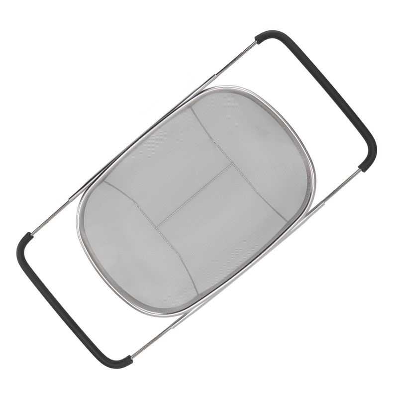 Over The Sink Colander Stainless Steel Telescopic Strainer Basket Rubber
