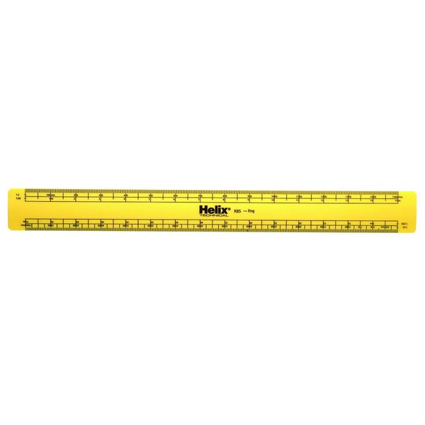 Helix Engineers Scale Ruler,Yellow, 30cm