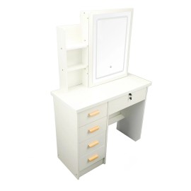 Dressing Table Vanity Table Elegant Lighted Mirror With Drawers Shelves For
