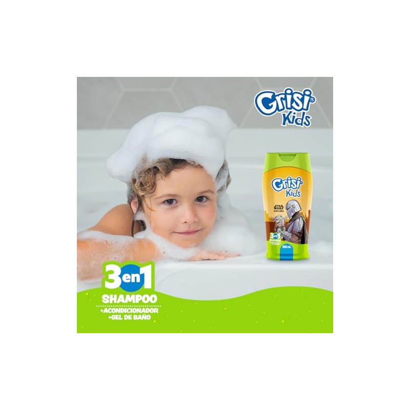Grisi Kids, Mandalorian 3 en 1: Shampoo, Acondicionador y Gel