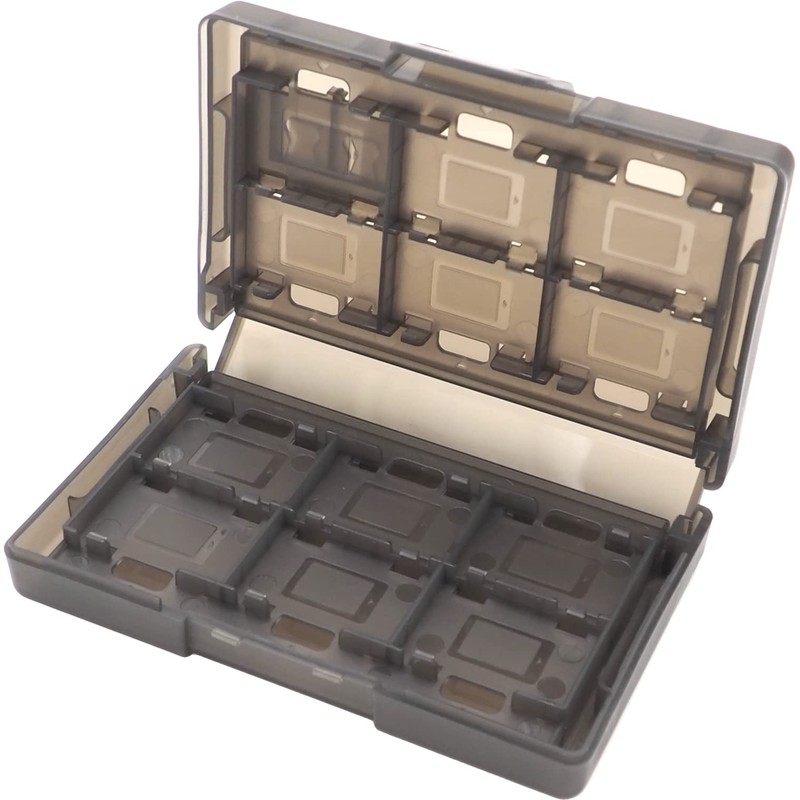 オーディオファン カセットケース Switch ゲームカード用 キャリングケース switchソフトケース スイッチ 収納ボックス クリアブラック 24枚まで