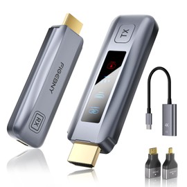 FIGEBNY HDMI Wireless Transmitter and Receiver Set, Low Latency, 98.8 ft (30 m) Transmission Distance, Japanese Technology Compliant