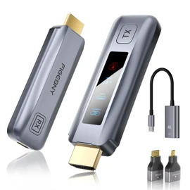 FIGEBNY HDMI Wireless Transmitter and Receiver Set, Low Latency, 98.8 ft (30 m) Transmission Distance, Japanese Technology Compliant