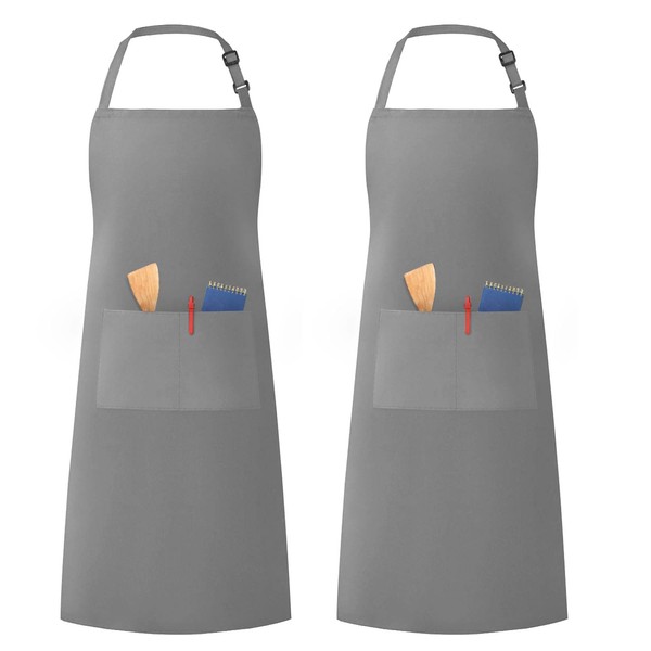 LivinEase Unisex Adjustable Bib Aprons - Stylish Chef Aprons with