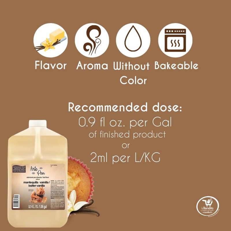 Arte Pan Artificial Food Flavoring Butter-Vanilla Concentrate(1.06 gal)