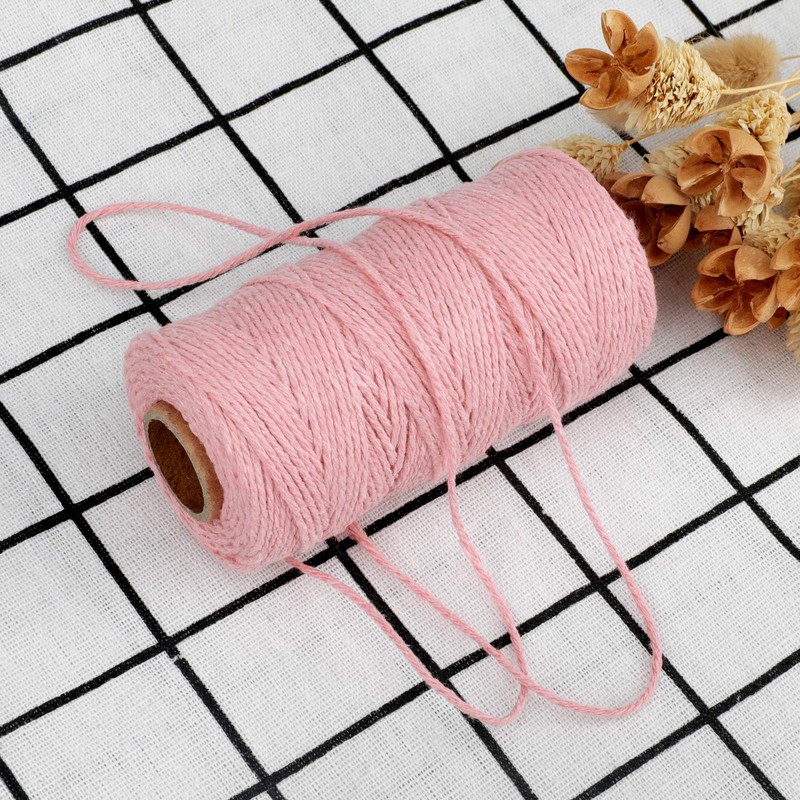 Pink String,100M/328 Feet Cotton String Bakers Twine,2MM Cotton Cord,Heavy Duty