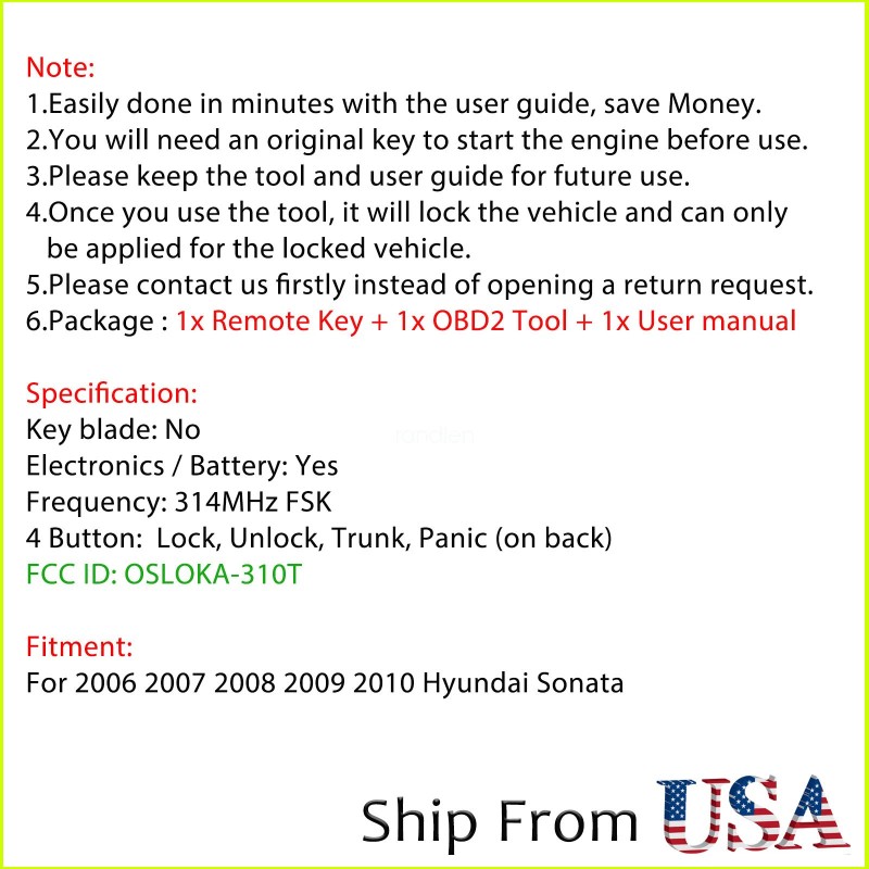 Unbranded Key Programmer + Remote Fob 4 Button for Hyundai