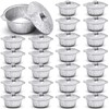 Ziliny 24 Disposable Aluminum Pot with Lid Round Foil Pans