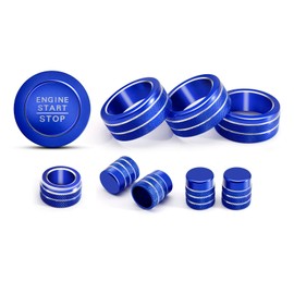 KENTUTO for Honda Civic Accessories 2025 2024 2023 2022 for Honda CRV Accessories 2025 2024 2023 Warning Light, A/C, Air Vent, Radio, Push Start Button Knob Cover/Ring (Blue)