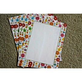 25 Sheets Computer Stationary SPRING FLOWER BORDER