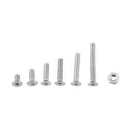 Hilitand M2 Hex Socket Countersunk Head Bolt Nut Kit Stainless Steel 250 Pieces (Countersunk Head)